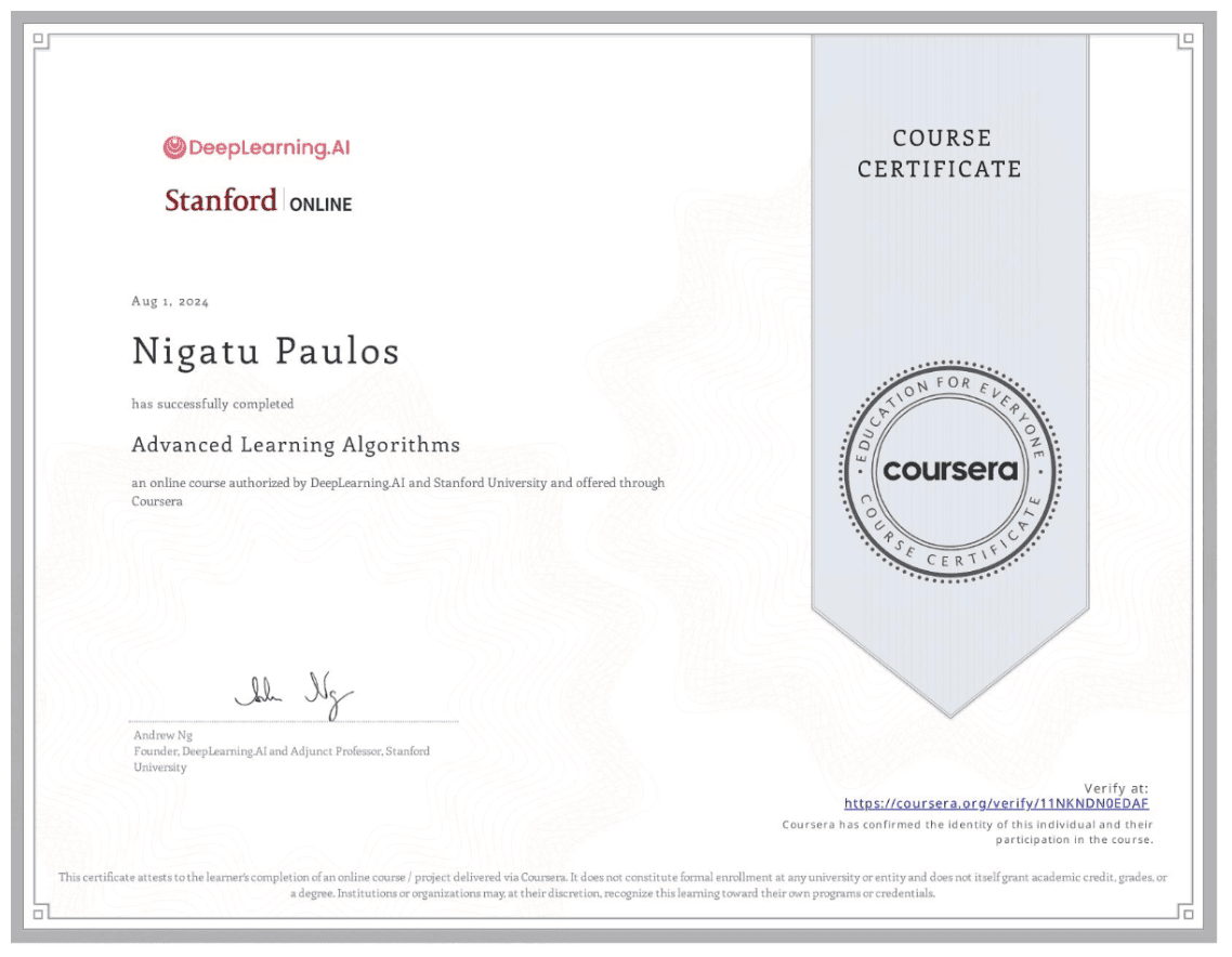 Advanced Machine Learning Specializations
