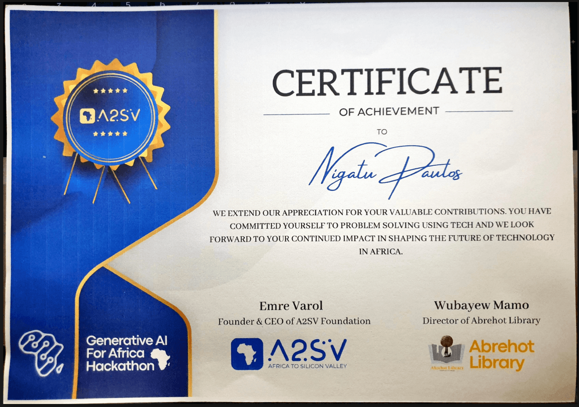 Generative AI for Africa Hackathon